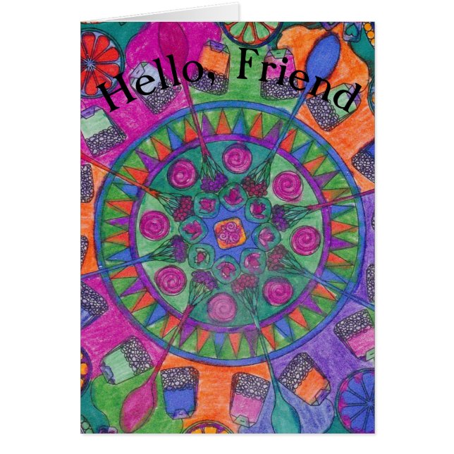 Cartão de aniversário de chá para um amigo (Frente)