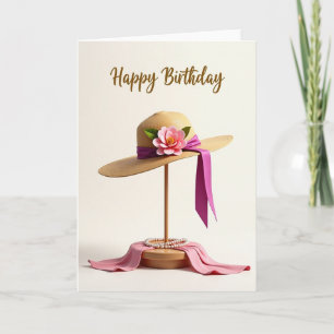 Cartão de Aniversário de Chapéu Elegante