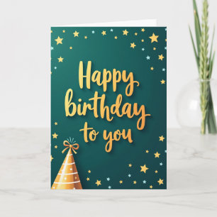 Cartão de Aniversário de Chapéu Festivo