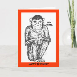Cartão de aniversário de chimp.