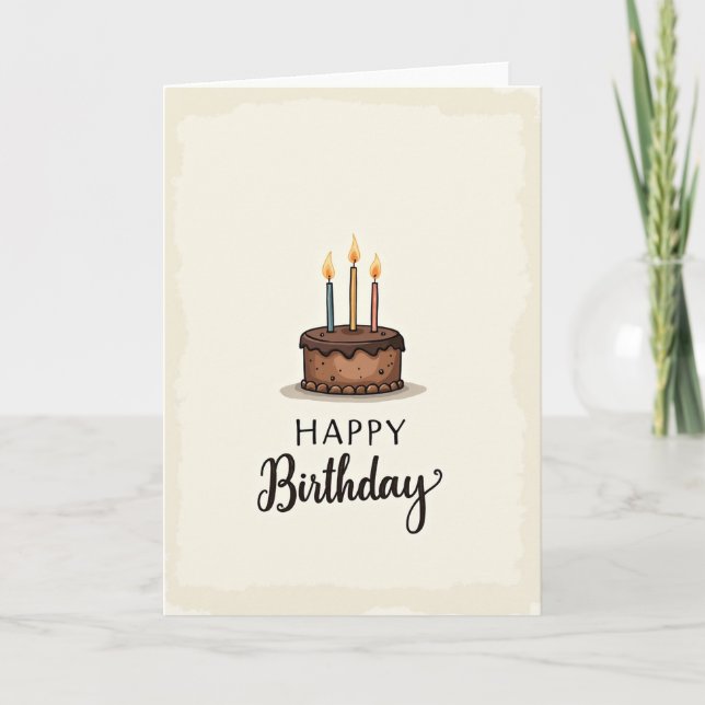 Cartão de Aniversário de Chocolate (Frente)