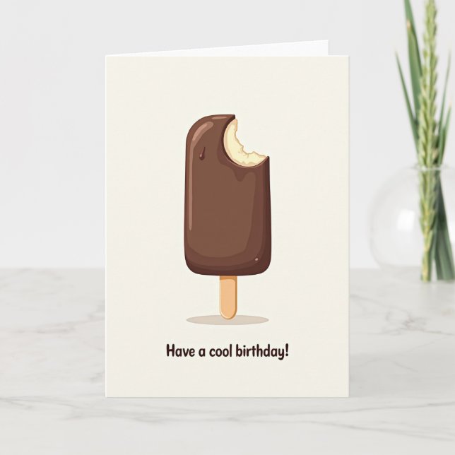 Cartão de Aniversário de Chocolate Mordido (Frente)
