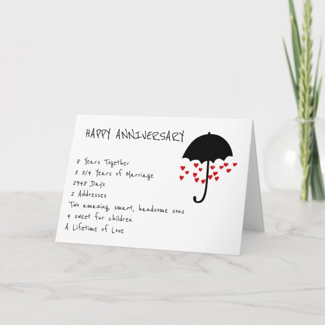 Cartão de Aniversário de Chove Amor (Frente)