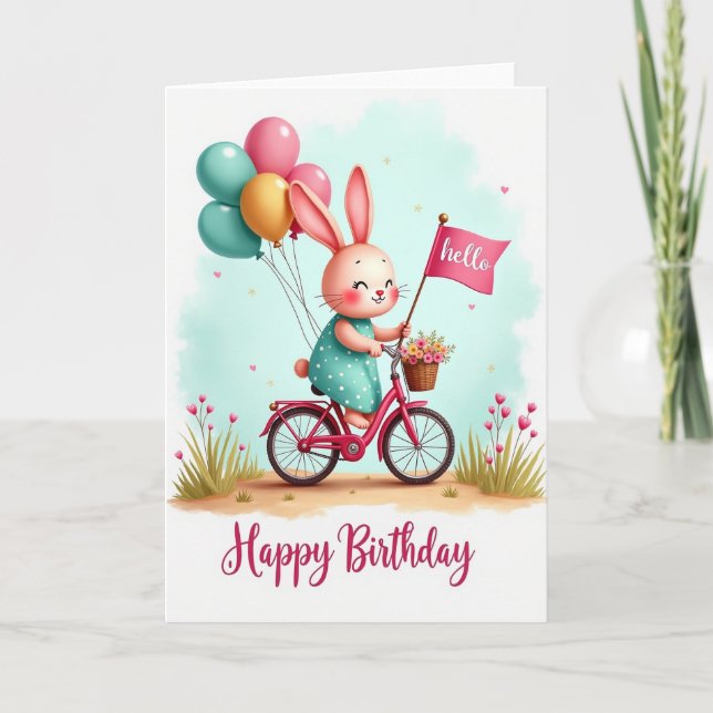 Cartão de Aniversário de Ciclismo (Frente)