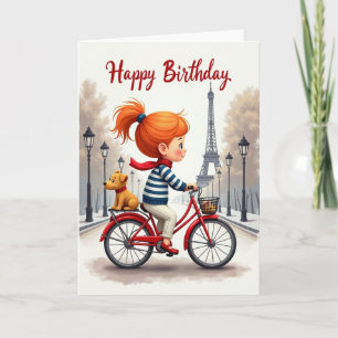 Cartão de Aniversário de Ciclismo Alegre