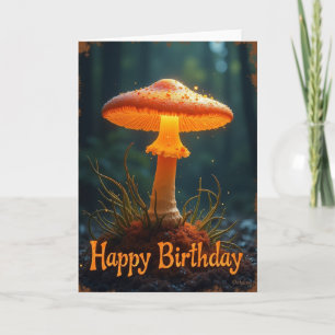 Cartão de Aniversário de Cogumelo Luminoso