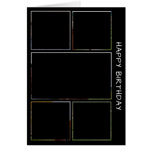 Cartão de Aniversário de Colagem de Aniversário de (Frente)