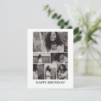 Cartão De Aniversário De Colagem De Fotografias Pe