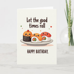Cartão de aniversário de comida alegre