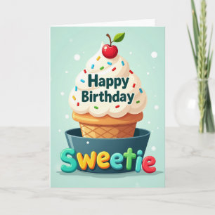 Cartão de Aniversário de Cone Salpicado