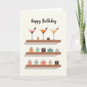 Cartão de Aniversário de Coquetel de Festa