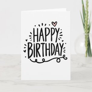 Cartão de Aniversário de Coração Escrito Doce