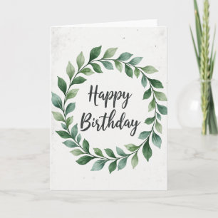 Cartão de Aniversário de Coroa Botânica