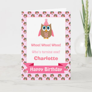 Cartão de Aniversário de Coruja Personalizada