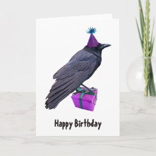 Cartão de Aniversário de Corvo Presente