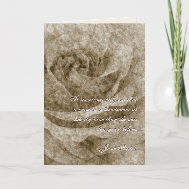 Cartão de Aniversário de Cotação Jane Austen PERSO (Frente)