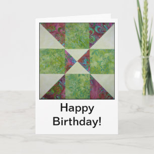 Cartão de Aniversário de Cotações do Quilt Block