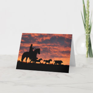 Cartão de Aniversário de Cowboy de Longe