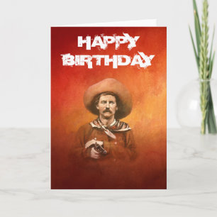 Cartão de aniversário de cowboy do Velho Oeste vin