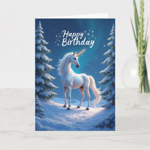 Cartão de Aniversário de Crepúsculo Nevado