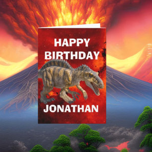 Cartão de Aniversário de criança dinossauro