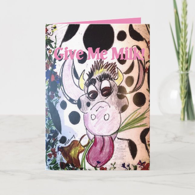 Cartão de Aniversário de criança para leite (Frente)