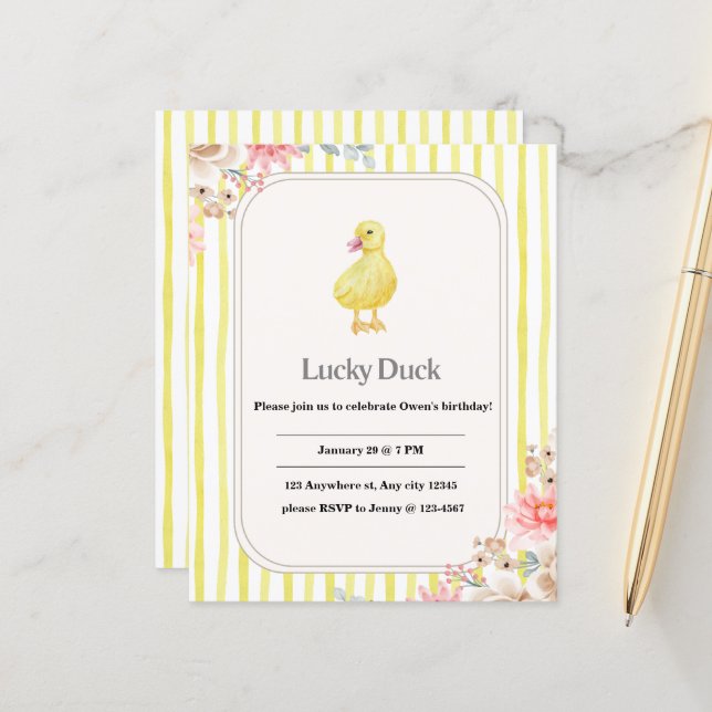 cartão de aniversário de criança personalizado com (Frente/Verso In Situ)