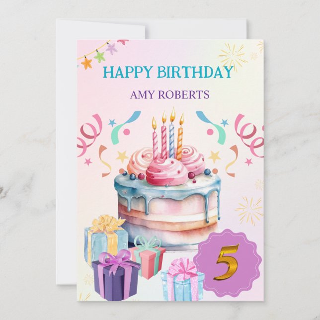 Cartão de Aniversário de Crianças Deliciosas (Frente)