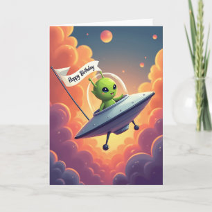 Cartão de Aniversário de Criatura Espacial