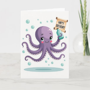 Cartão de Aniversário de Criatura Lavanda