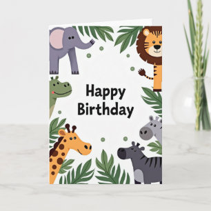 Cartão de Aniversário de Criaturas Selvagens