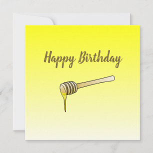 Cartão de Aniversário de Cumprimentos Flat Honey D