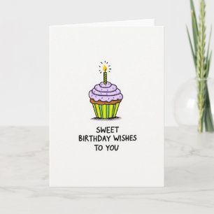 Cartão de Aniversário de Cupcake Desenhado à Mão