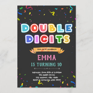 Cartão de aniversário de dez dígitos duplos