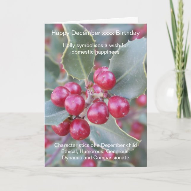 Cartão de Aniversário de Dezembro (Frente)