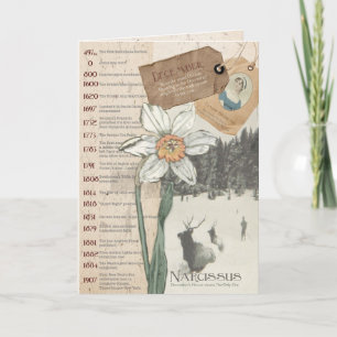 Cartão de Aniversário de Dezembro Narciso