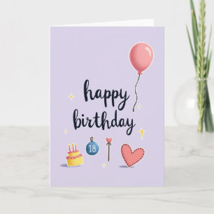 Cartão de Aniversário de Dezoito Doce