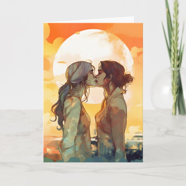 Cartão de aniversário de Dia dos Namorados LGBTQ p (Frente)