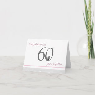 Cartão de aniversário de diamante de 60 anos engra
