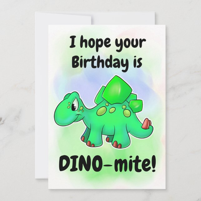 Cartão de Aniversário de Dino (Frente)