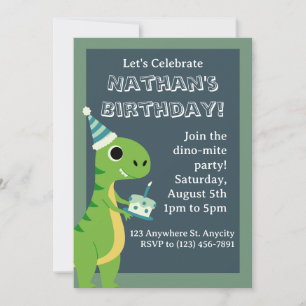 Cartão de Aniversário de Dinossauro
