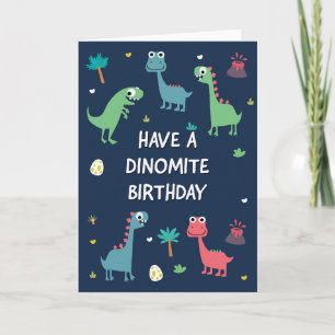 Cartão de Aniversário de Dinossauro para Meninos