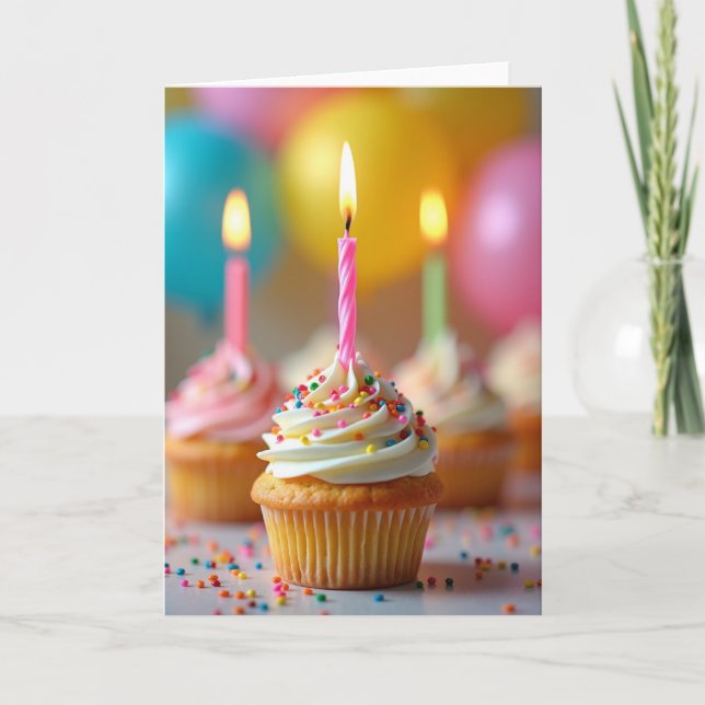 Cartão de Aniversário de Doce Cobertura (Frente)