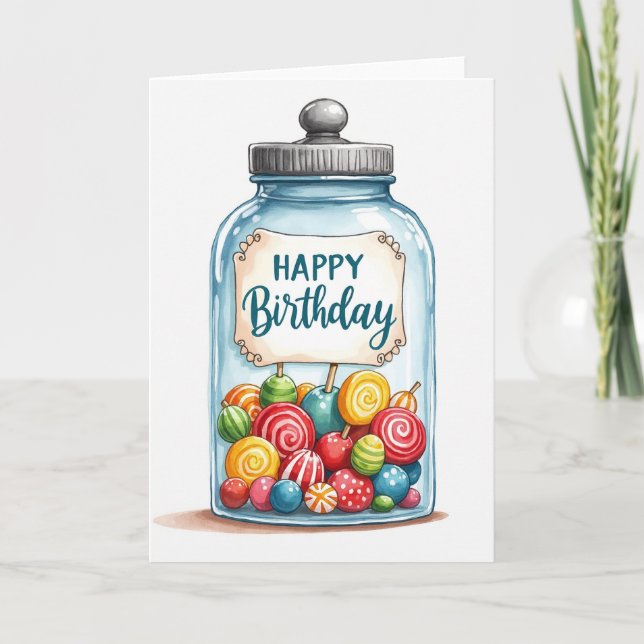 Cartão de Aniversário de Doce Vibrante (Frente)