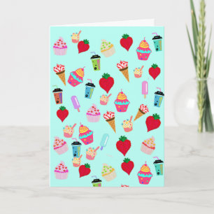 Cartão de aniversário de doces