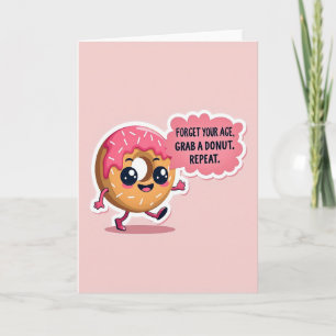 Cartão de Aniversário de Donut Caprichoso