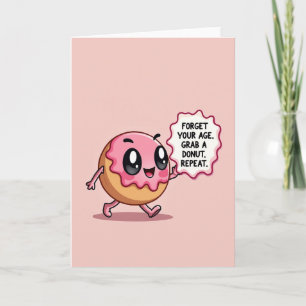 Cartão de Aniversário de Donut Divertido