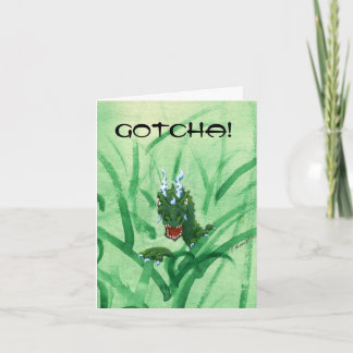 Cartão de aniversário de dragão surpreendido