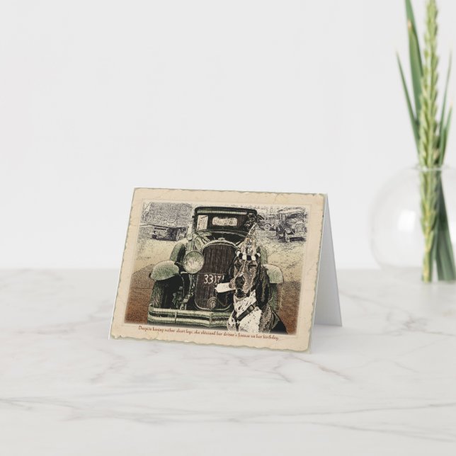 Cartão de aniversário de Drivers Basset (Frente)