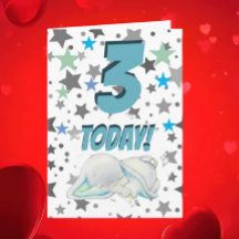 Cartão de Aniversário de Elefante Azul